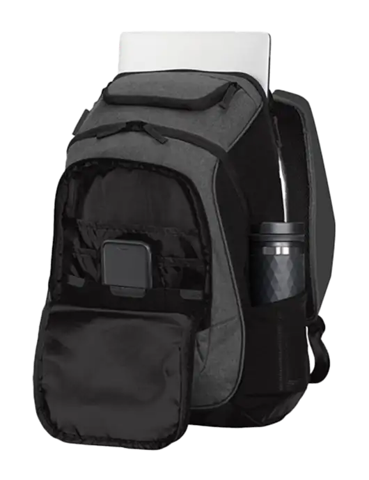 Executive Graphite Heather/Black Laptop Backpack w/Second Harvest Logo
